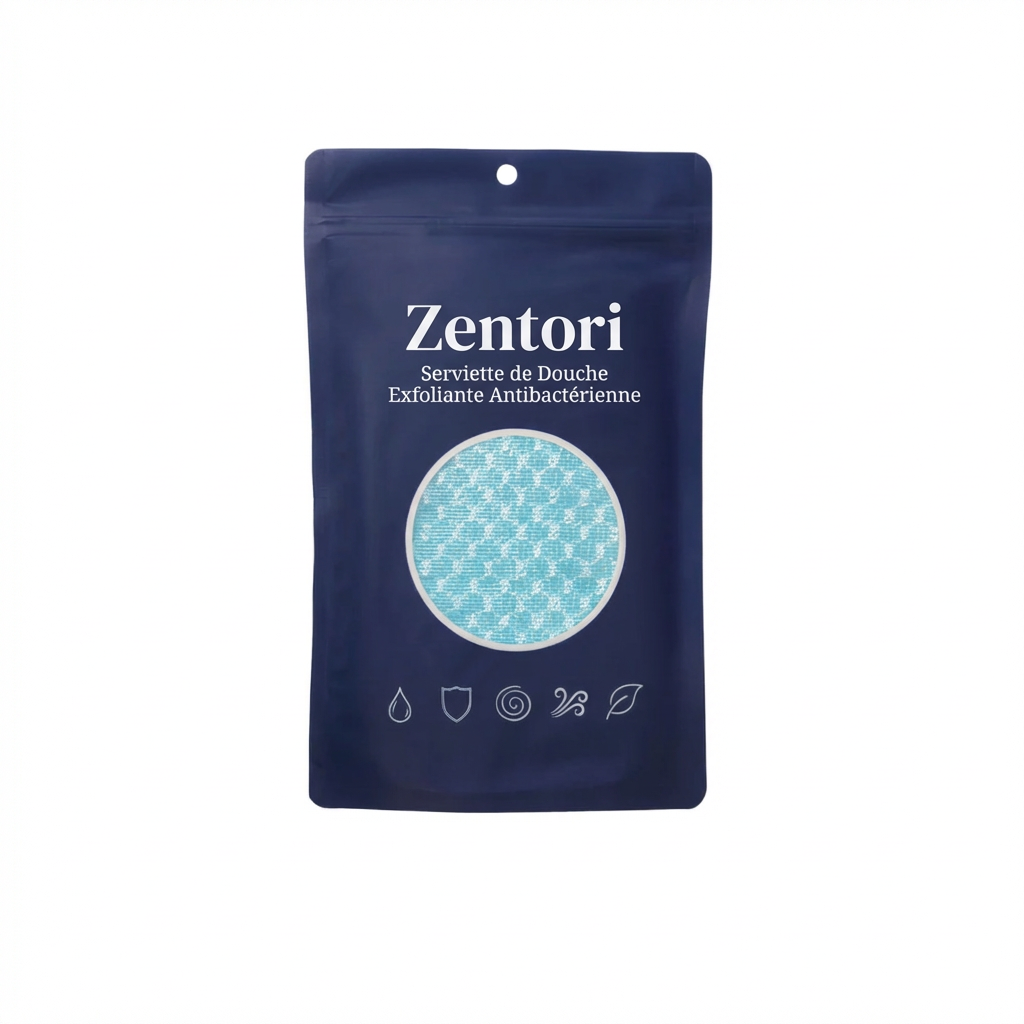 Serviette de douche exfoliante antibactérienne Zentori