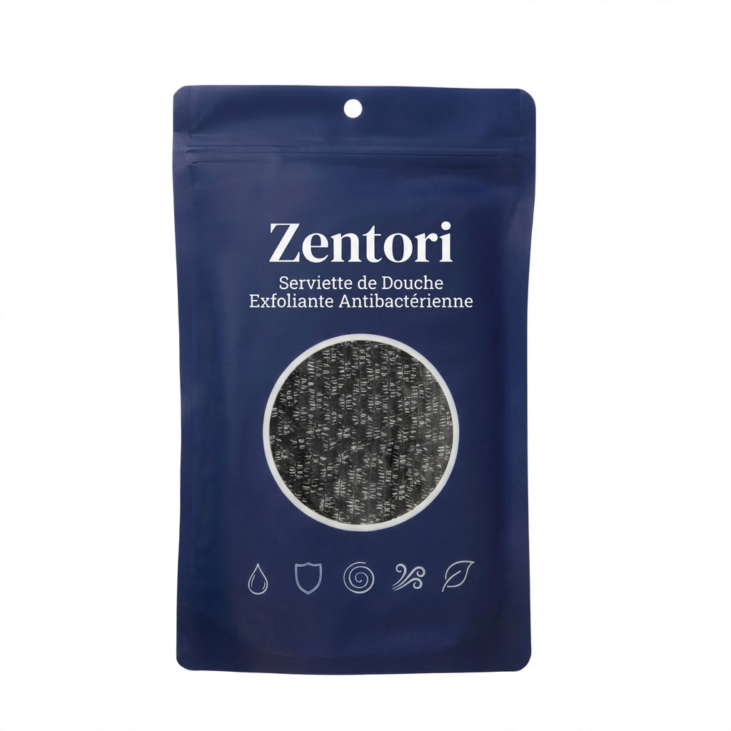 Serviette de douche exfoliante antibactérienne Zentori