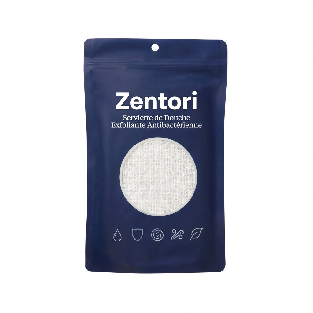 Serviette de douche exfoliante antibactérienne Zentori