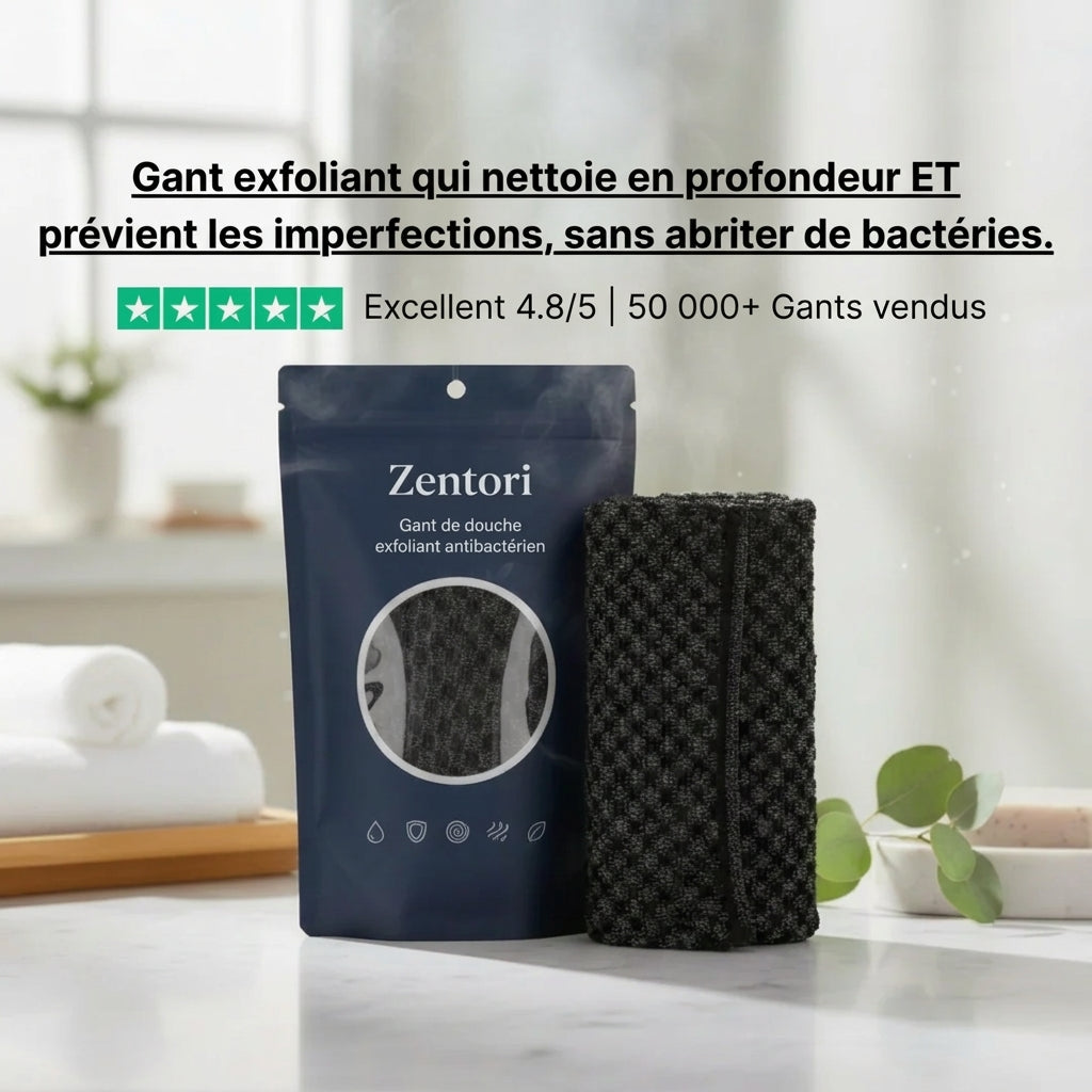 Serviette de douche exfoliante antibactérienne Zentori