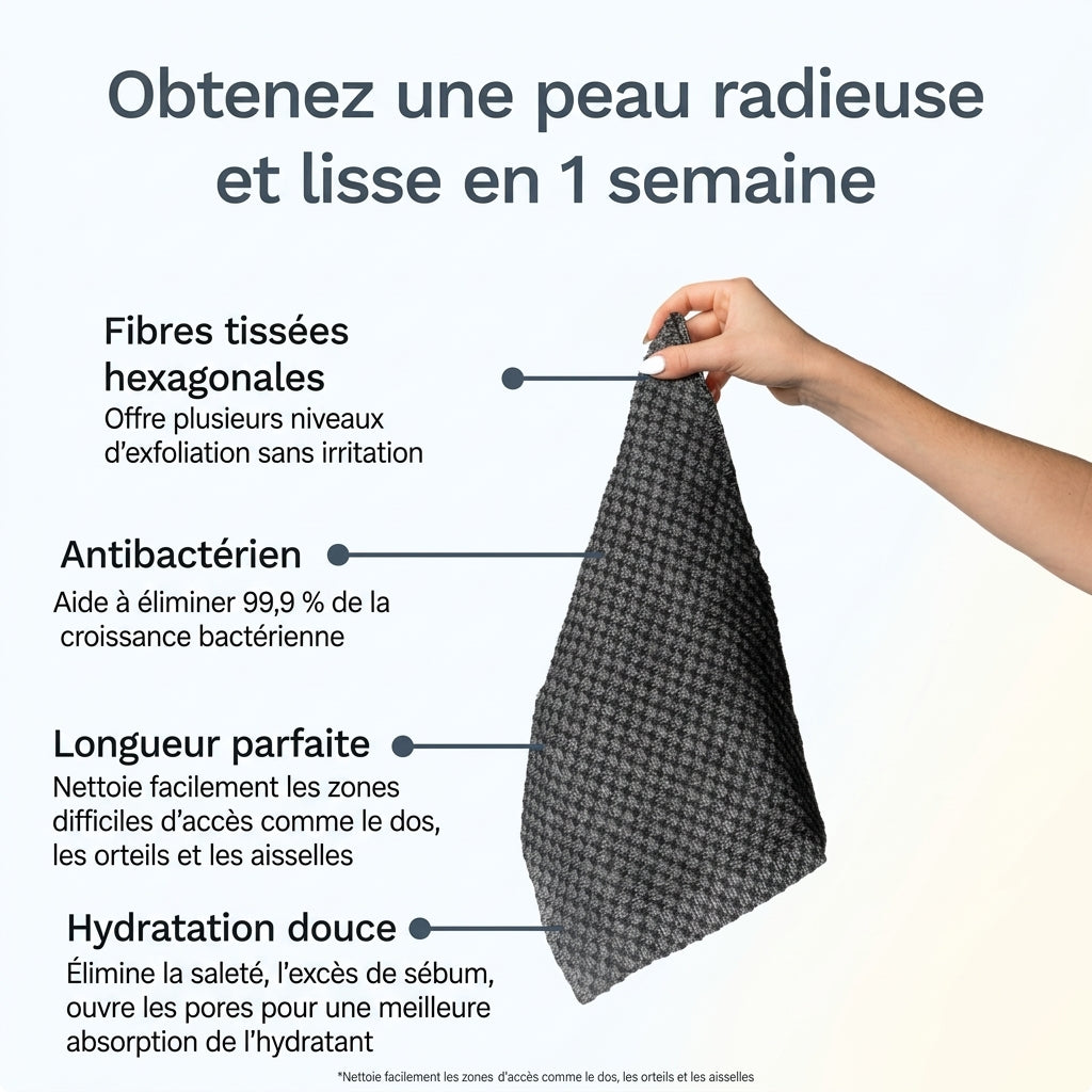 Serviette de douche exfoliante antibactérienne Zentori