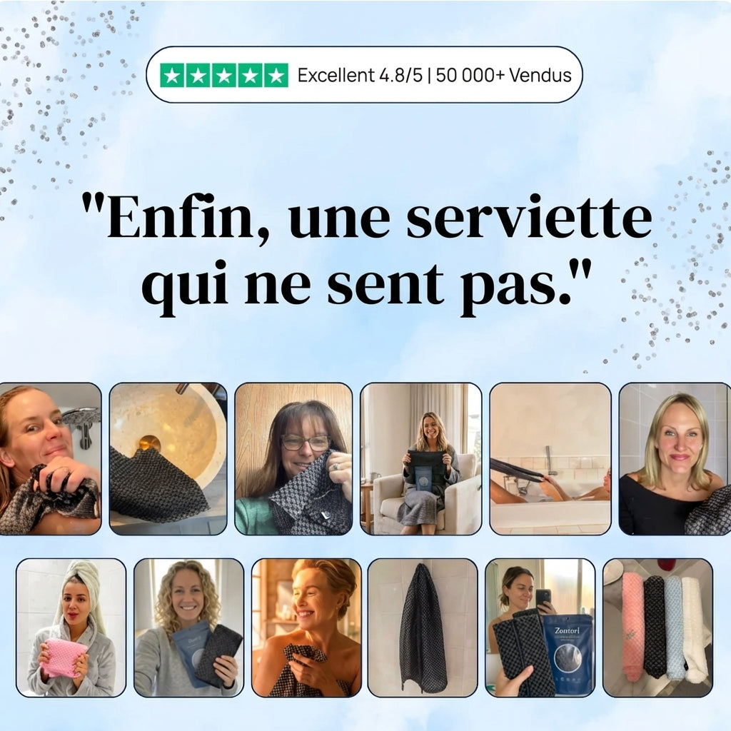 Serviette de douche exfoliante antibactérienne Zentori