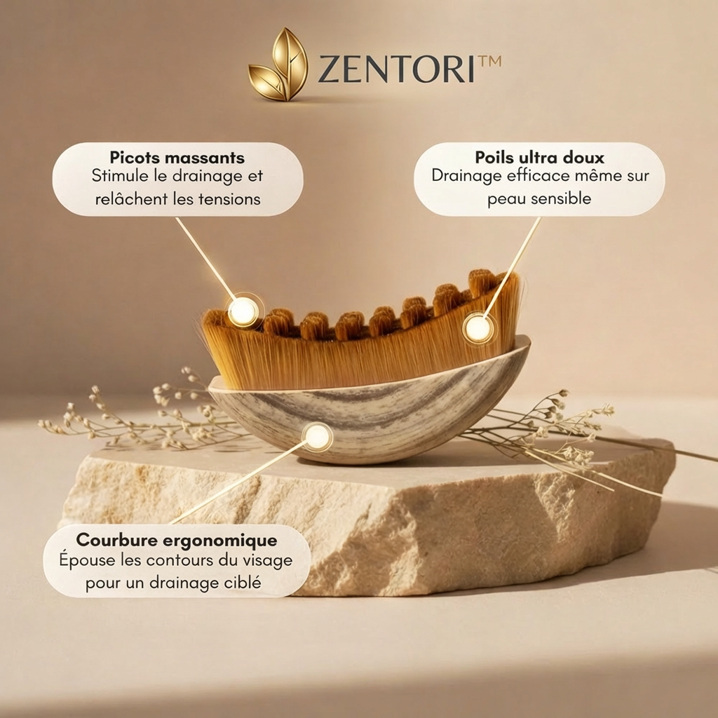 ZENTORI - Brosse de Drainage Lymphatique Visage